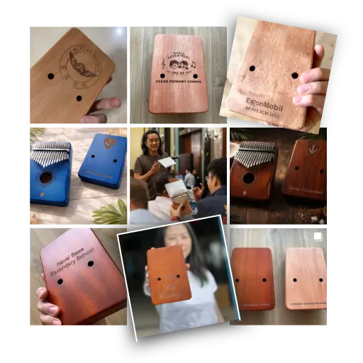 Kalimba Engraving as Door Gift for Corporate Workshops Door Gift Idea for Corporate Workshop Singapore