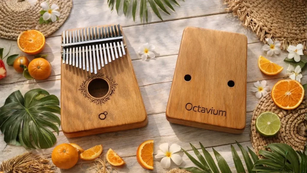 Light Brown Kalimba Double Light Brown Kalimba for Corporate Workshop Singapore